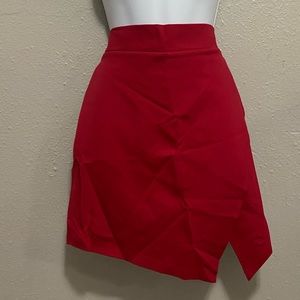 Red asymmetrical skirt